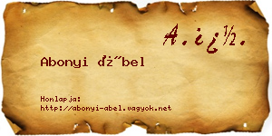 Abonyi Ábel névjegykártya